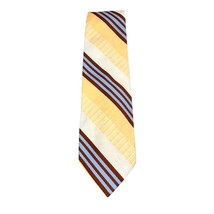 Vintage Cavalier Mens Tie Blue Yellow Striped Professional Corporate Nec... - $19.99