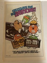 1986 M&amp;Ms Milk Chocolate Vintage Print Ad pa28 - £6.10 GBP