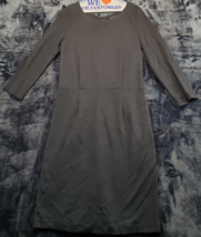 Gap T Shirt Dress Womens Size 8 Black Knit Rayon Long Sleeve Round Neck Back Zip - £10.55 GBP