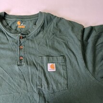 Carhartt Henley Shirt Men's 3XL Green Original Fit Short Sleeve Pocket K84 HTG image 6