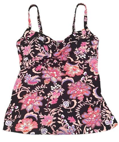 Primary image for Lands End Women’s Tankini Swim Top Size 2 Floral EXCELLENT CONDITION 