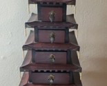 Vintage Japanese Wooden Pagoda Shaped Large Jewelry Box 24” Tall - £278.97 GBP