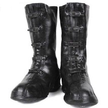 NEW OLD STOCK XCLUSIVE SHOE CO MILITARY RUBBER 5 BUCKLE MID CALF OVER BOOTS - £51.79 GBP