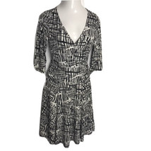 AGB Classy Black &amp; White Dressy/Career Dress ~ Sz 6 ~ 3/4 Sleeve ~ Knee Length - £17.56 GBP