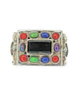 Sterling Silver Multi Gemstone Ring 8.2g Size 6 - $167.89 CAD
