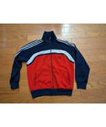 1970 Rétro adidas Piste Veste Rouge Marine Blanc 3 Rayé Fermeture Éclair... - $98.72