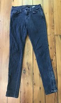 Levis Classic Black Charcoal Denim Skinny Side Calf Zip Jeans 26 30 x 34... - $26.99