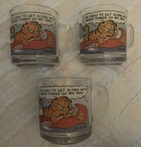 Vintage 1978 McDonalds Garfield Mug Clear Glass Coffee Cup Jim Davis Lot... - £10.35 GBP
