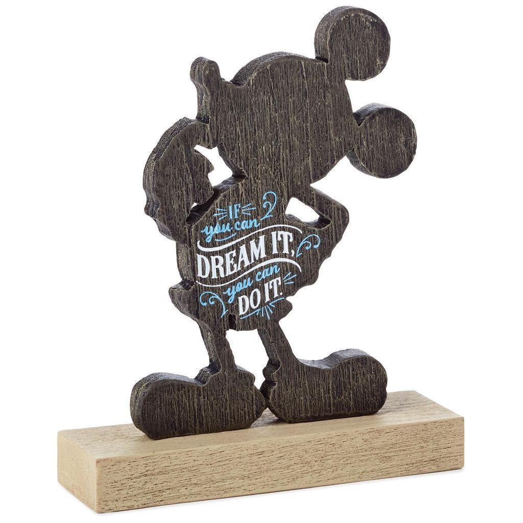 Hallmark Disney Mickey If You Can Dream It You Can Do It Quote Figurine New - $28.74