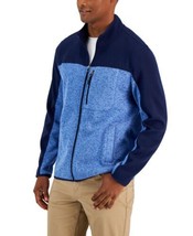 MSRP $70 Club Room Men&#39;s Full-Zip Fleece Sweater Navy Size Small SEE DET... - $31.68