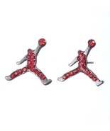 Mens and Womens Silver-Plated Basketball Player Slam Dunk Man Earrings |... - $291.29 MXN