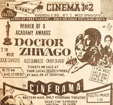 1965 Doctor Zhivago Movie Advertisement Riverdale Cinema Massachusetts D... - $41.81 CAD