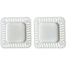 2 Vintage 1940s Westmoreland Milkglass White Square Lace S Pattern Plate 8-1/2&quot; - £18.39 GBP