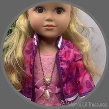 18 Inch Fashion Doll Jewelry • Simulated Pearl Heart Dangle Doll Necklace - £7.32 GBP