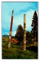 Highway 16 Totem Route British Columbia Kitsequuekia Indian Postcard Unposted - £3.84 GBP