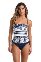 La Blanca LB4CL82 Beach Bungalow Bandeau Tankini Top Sz 6 Indigo $109 - $34.62