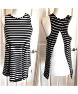 Lululemon All Tied Up Tank Top Tee Shirt Open Back Knotted Stripe Black ... - $38.42 CAD