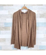 Silence &amp; Noise UO Hacci Knit Hooded Cardigan Sweater Brown Longline Wom... - $19.79