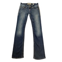 Buckle BKE Womens Size 26L Sabrina Bootcut Jeans Blue Denim White Silver... - £15.85 GBP