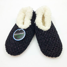 Snoozies Women&#39;s Rich &amp; Fabulous Black Slippers Medium 7/8 - £10.34 GBP