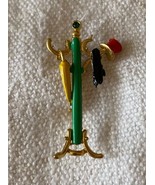 ⭕VTG, Art Deco, brooch, pin, enameled, hand painted, 4cm high, never used - $263.43 MXN