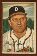 Vintage Baseball Card 1952 Bowman #12 Max Surkont Pitcher Boston Braves - £7.03 GBP