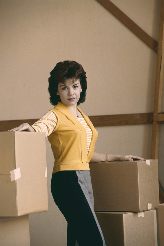 Primary image for Annette Funicello 1960's posing in warehouse with boxes 18x24 Poster
