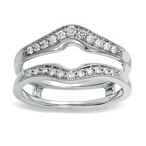 1/4CT Moissanite Contour Solitaire Enhancer Wrap Wedding Band Ring White Plated - £59.09 GBP