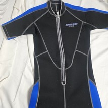 Cressi Lido Wetsuit Kids Black Blue Shorty Neoprene 2mm Zip Boys Youth L... - €17,49 EUR