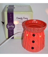 Comfy Cozy Scentsy Full Size Wax Warmer Red Knit Sweater Winter Christma... - $24.99