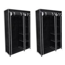 Fabric Wardrobes 2 pcs Black - £49.39 GBP