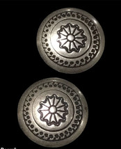 Vintage Navajo Sterling Silver Dress Decoration Concho Two Cover Button - £58.72 GBP