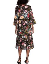 JOHNNY WAS Peace Ruffle Tiered Midi Dress in Black Floral Print Sz XL - $121.28