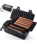 Cigar Case Humidor Travel Holder Portable Box 15 Tube Waterproof Black G... - £29.48 GBP
