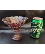 Antique Bohemian Ruby Red Glass Enamel Flower Leaf Grape Ruffle Rim 5 x ... - $446.95