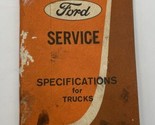 1966 Ford Service Specifications For Trucks Vintage Original Book - $14.20
