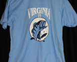 Vintage Single Stitch T-shirt VIRGINIA blue Size XL fish bass MADE IN USA - £24.08 GBP