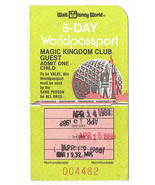 1988 Magic Kingdom Club Walt Disney World 5 day worldpassport Used Child... - €38,30 EUR