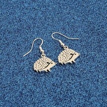 Hedgehog Earrings Stainless Steel Silver Dangle Drops Jewelry New - £23.45 GBP