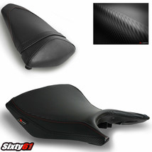 Yamaha R3 Seat Covers 2015-2020 2021 2022 Luimoto Front Rear Red Stitch Black - £127.87 GBP
