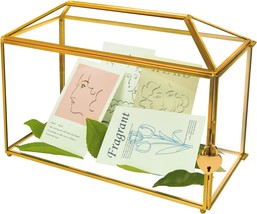 The 12 Point 6 Inch Large Wedding Card Holder Is Made Of Handmade Gold Glass And - £37.94 GBP
