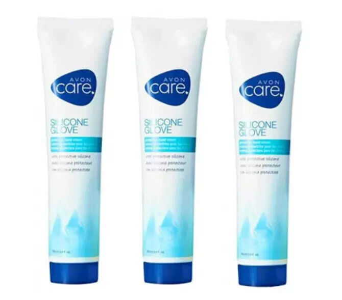 3 - Avon Care Silicone Glove Protective Hand Cream (3.4 fl oz Each) - NEW SEALED