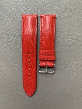 Red Genuine Lizard Leather Watch Strap Band Custom Size 16 17 18 19 20 2... - $45.00