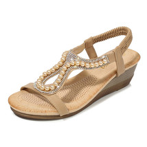 New summer soft Simple women shoes slope with bohemian sandals women students le - £27.84 GBP