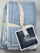 home reflections NWT Cotton blue white 6 piece Hand towel set sf11 - £14.60 GBP