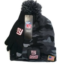 Team Apparel New York Giants Knit Pom Beanie Winter Hat Cap Gloves Set G... - £22.28 GBP