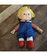 Vtg Madison Doll Boy Toy 11” Rubber Vinyl Rag Yarn Denim Overall Outfit - $311.15 MXN