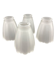 4 vtg Lamp Shade Frosted scallop Glass Replacement Light - $69.29