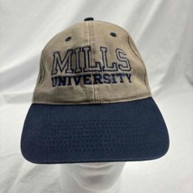Mills University Unisex Cap Tan Blue Two-Tone Embroidered One Size Head Totoe - £16.44 GBP