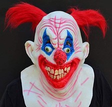 X-Merry Scary Creepy Halloween Clown Evil Latex Mask - Lunatic Clown - £14.95 GBP